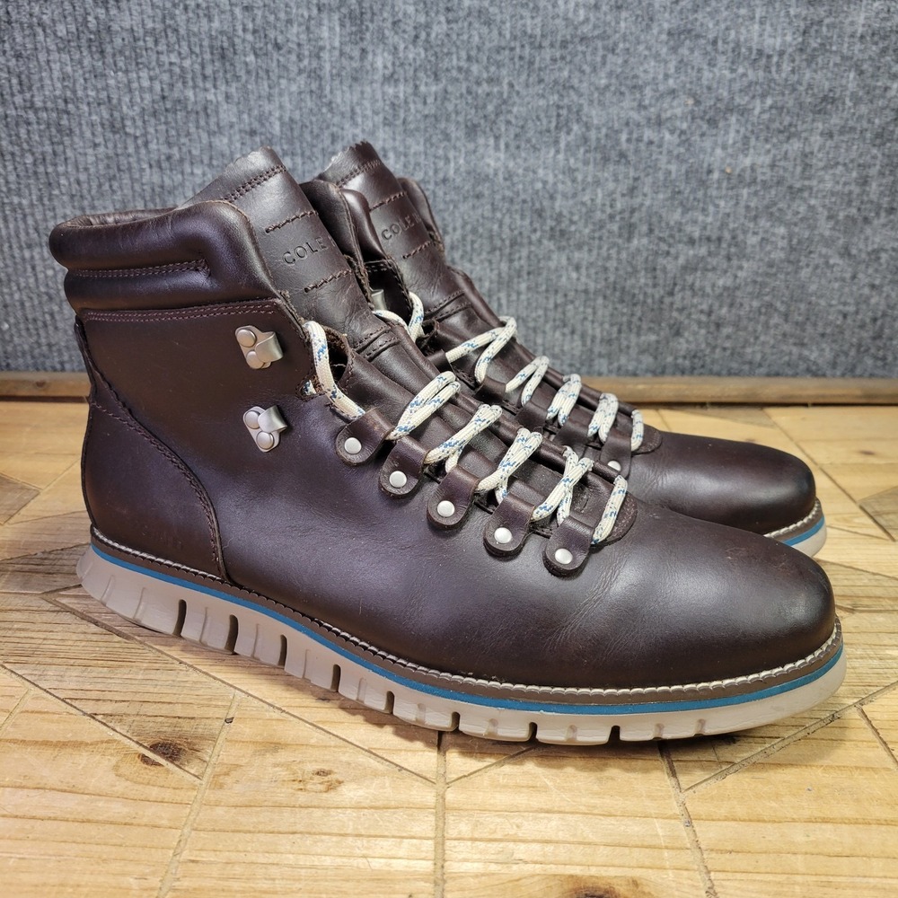 Cole Haan Zerogrand Hiker Mens 10W‎ WIDE Boots Java Cobblestone Leather C33471